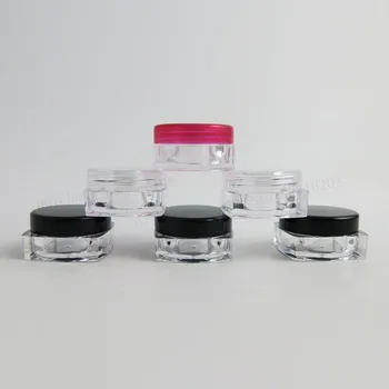 100 x 5g Mini Kelionės Daugkartiniai plastiko kosmetikos make up grietinėlės indelį mėginio ekranas aikštėje kremas butelis Konteineriai PS medžiagos