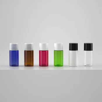 100VNT 10ML Baltos spalvos Skaidraus Gintaro eterinis Aliejus Kosmetikos Konteinerių Kelionės Rinkiniai Tuščias Mažas PET Plastiko Buteliukas Su Užsukamu