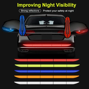 5 vnt/set automobilio šviesą atspindinčios etiketės, 90*5 už kūno ribų kamieno automobilių priedai už šviesą atspindinčios juostos įspėjimo