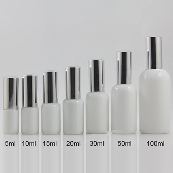 5ml kosmetikos mėginio buteliuko stiklas užkratas butelis baltos spalvos kosmetikos butelį eterinio aliejaus talpyklos