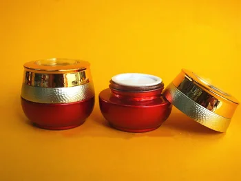 Aukštos klasės kosmetikos pakuotės 20G Grietinėlės indelį ,tuščią stiklainį 20g , raudona spalva, 20 g stiklas tuščias apvalus kosmetikos jar pardavimui