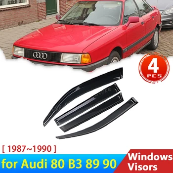 Automobilių Šoninių Langų Skydelius Audi 80 B3 89 90 1987~1990 M., 1998 Priedai Juoda Vėjo Deflektoriai Lietaus Antakių Guard Auto Markizės Apdaila