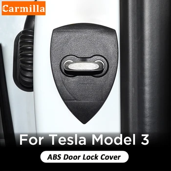 Carmilla 4Pcs/Set ABS Automobilių Durų Užraktas Apsaugos Dangtelis Tesla Model 3 Model3 2016 2017 2018 2019 2020 2021 Priedai