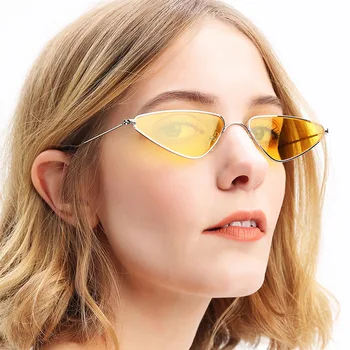 Cat eye akiniai nuo saulės trikampis akiniai nuo saulės Moterims, Maži Rėmeliai, Saulės Akiniai, Akiniai Moterų oculos de sol