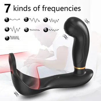 Silikono Vyrų Prostatos Massager 7 Greičių Sekso Žaisliukai Vyrams Belaidžio Nuotolinio Valdymo Analinis Vibratorius Butt Plug Su Varpos Žiedas
