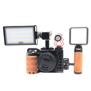 Top vaizdo Kamera Narve Sony A7C VEIDRODINIŲ Fotoaparatų Priedai Vlog Atveju Rankinės Laikiklis Šalto Batų Mic LED Šviesos Mount Vaizdo Įrenginys