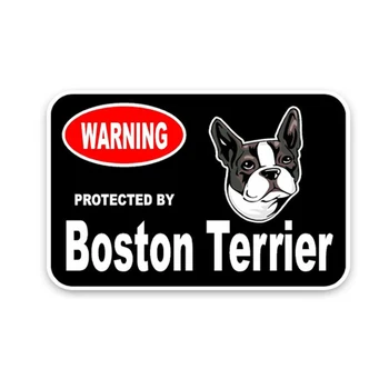 Warnning Pasirašyti Bostono Terjeras Guard Dog Automobilių Lipdukas Bamperio Priekinio, Galinio Stiklo Motociklų Lipdukas Vinilo Padengti Įbrėžimų Automobilių Reikmenys