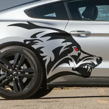 x2 - Vilkas Pusėje Coyote Tinka Mustang Automobilio Lipdukas Grafika, Lipdukas Sunkvežimių Vinilo