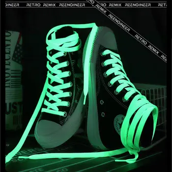 Šviesos Butas batų raišteliai už Sportbačiai Spalvų Fluorescencinės Batraištis Drobės Švyti Tamsoje Naktį Batų Raišteliais 1Pair Naujas Shoestrings