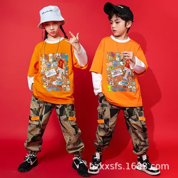 Vaikų recitation veiklos drabužius vaikų hiphop berniukų Žaidimai atidarymo ceremonija drabužių mergaičių hip-hop šokių kostiumas